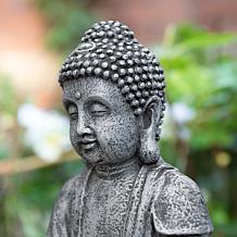 Glitzhome 12" Zen-Style Polyresin Table Fountain with LED Light