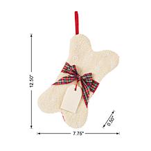 Glitzhome 12.5" Bone Shape Hooked Stocking