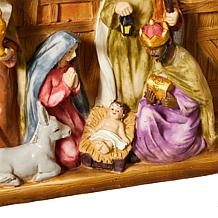 Glitzhome 12.5" Lighted Resin Nativity House