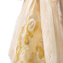 Glitzhome 12in H Faux Fur Angel Tree Top