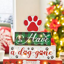 Glitzhome 12in. H Lighted Wooden Pet Block Word Sign