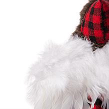 Glitzhome 12in H Plaid Angel Tree Top