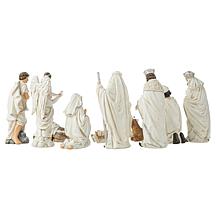 Glitzhome 12pcs Ivory Resin Nativity Figurine Set