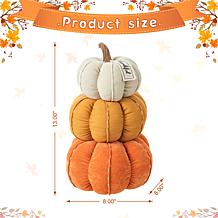 Glitzhome 13in. H Fall Stacked Fabric Pumpkin