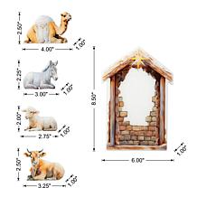 Glitzhome 13pc Christmas Wooden and Epoxy Resin Nativity Figurine Set