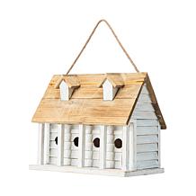 Glitzhome 14.25" Oversized Distressed Solid Wood Cottage Birdhouse