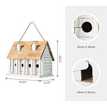 Glitzhome 14.25" Oversized Distressed Solid Wood Cottage Birdhouse
