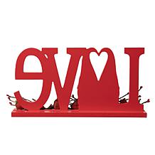 Glitzhome 14.25in L Valentine's LOVE Wooden Gnome Table Decor