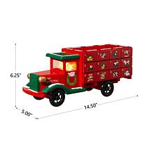 Glitzhome 14.5" Wooden Christmas Truck Countdown Calendar