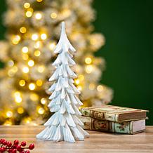 Glitzhome 14.75" Resin Christmas Table Tree Decor