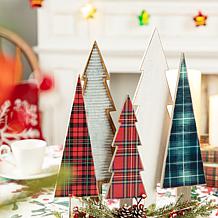 Glitzhome 14in. H Wooden Christmas Tree Table Decor