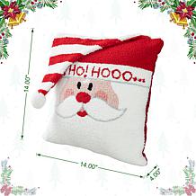 Glitzhome 14in. L Hooked 3D Santa Pillow