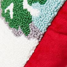 Glitzhome 14in L Hooked Christmas Dog Pillow