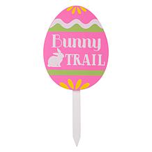 Glitzhome 15" Wooden Easter Egg Yard Stake - Set of 3