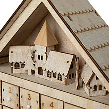 Glitzhome 15.25in H Wooden LED Countdown Farmhouse