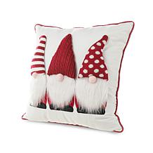 Glitzhome 18in. H 3D Heavy Knitted Gnome Pillow