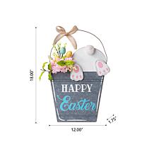 Glitzhome 18in H Easter Wooden Bunny Eggs Wall Décor