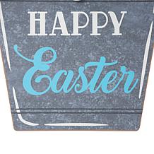 Glitzhome 18in H Easter Wooden Bunny Eggs Wall Décor