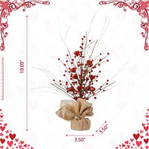 Glitzhome 18in H Lighted Valentine's Berry Heart Table Tree