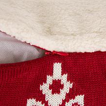 Glitzhome 18in Knitted Snowflake Acrylic Red Pillow Cover with Tassels