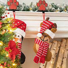 Glitzhome 19" 3-D Reindeer Hooked Stocking