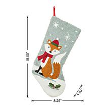 Glitzhome 19in. H Fox Hooked Stocking