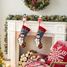 Glitzhome 19in. H Snowman Hooked Stocking