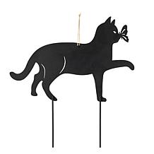 Glitzhome 2-in-1 Set of 3 Black Metal Cat Silhouettes