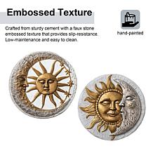 Glitzhome 2-pc. Cement Sun and Moon Stepping Stones