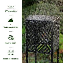 Glitzhome 2-pk 23.75 17.75" Solar Edison Bulb Outdoor Floor Lanterns
