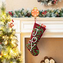 Glitzhome 20" Joy Hooked Stocking