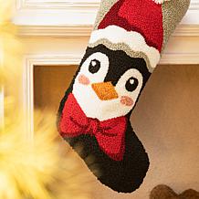 Glitzhome 20" Penguin Hooked Stocking