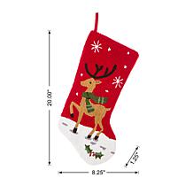 Glitzhome 20" Reindeer Hooked Stocking