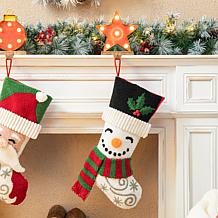 Glitzhome 20" Snowman Hooked Stocking