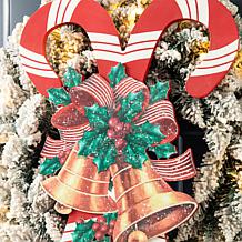 Glitzhome 20" Wooden Christmas Candy Cane Wall Decor