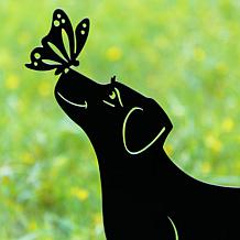 Glitzhome 20"H 2-in-1 Set of 3 Black Metal Dog Silhouette Picks