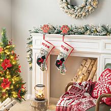 Glitzhome 20in. H Cat Hooked Stocking