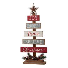 Glitzhome 20in H Wooden Sign Table Tree Decor