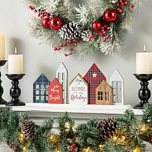 Glitzhome 20in L Christmas House Wooden Decor