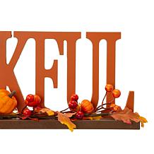 Glitzhome 20in.L THANKFUL Wooden Table Décor
