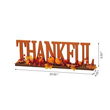 Glitzhome 20in.L THANKFUL Wooden Table Décor