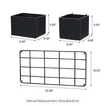 Glitzhome 20''L Black Metal Vertical Wall Planters, Planter Stands