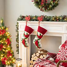 Glitzhome 21" Cardinal Hooked Stocking