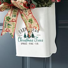 Glitzhome 21" Christmas Pine Needle & Berry Ribbon Centerpiece