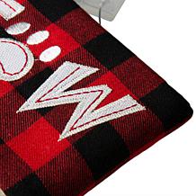 Glitzhome 21" L LED Embroidered Linen Cat Christmas Stocking