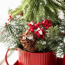 Glitzhome 21" Metal Potted Christmas Centerpiece or Table Tree