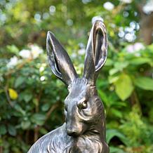 Glitzhome 21.25" Bronze Mom and Baby Rabbit Statue