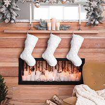 Glitzhome 21in. H White Plush Christmas Stocking