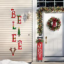 Glitzhome 22.5" H Set of 7 BELIEVE Yard Stake or Wall Decor