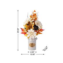 Glitzhome 22"H Fall Lotus, Lotus Pod and Berry Centerpiece